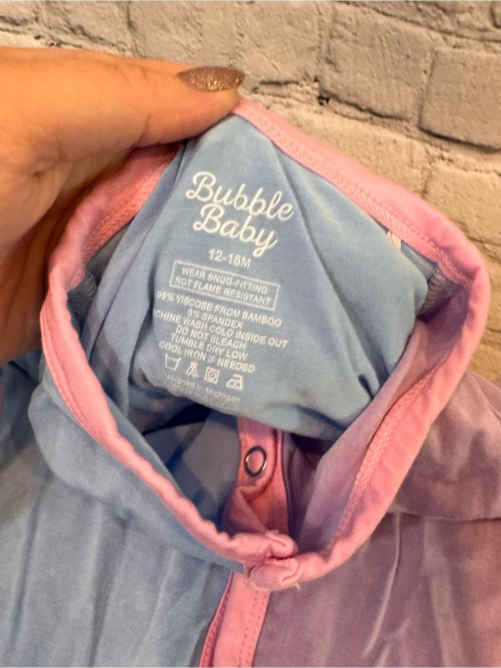 Bubble Baby Color Block Bamboo Snap Romper